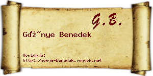 Gönye Benedek névjegykártya