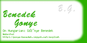 benedek gonye business card